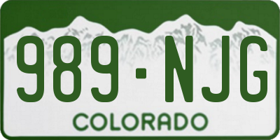 CO license plate 989NJG