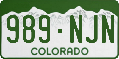 CO license plate 989NJN