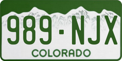 CO license plate 989NJX