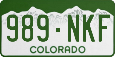CO license plate 989NKF