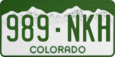 CO license plate 989NKH