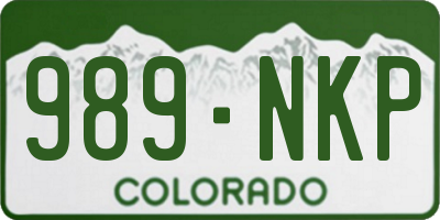 CO license plate 989NKP