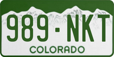 CO license plate 989NKT