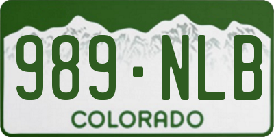 CO license plate 989NLB