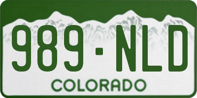 CO license plate 989NLD