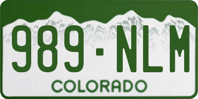 CO license plate 989NLM