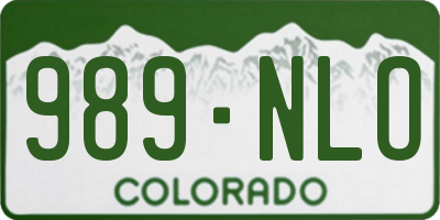 CO license plate 989NLO