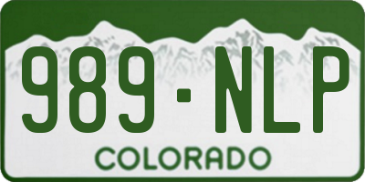 CO license plate 989NLP