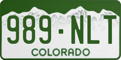 CO license plate 989NLT