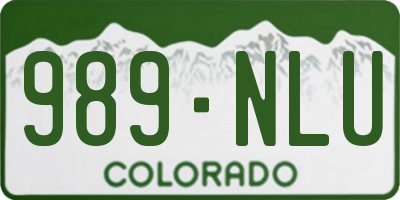 CO license plate 989NLU