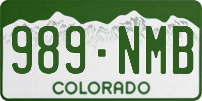 CO license plate 989NMB
