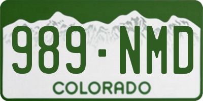 CO license plate 989NMD