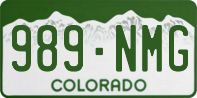CO license plate 989NMG