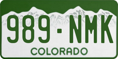 CO license plate 989NMK