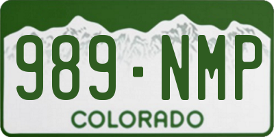 CO license plate 989NMP