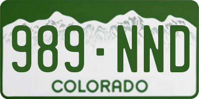 CO license plate 989NND