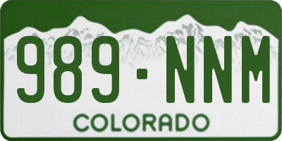 CO license plate 989NNM