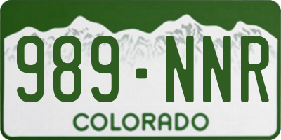 CO license plate 989NNR