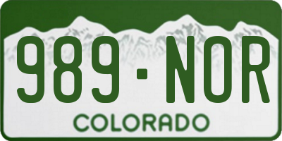 CO license plate 989NOR