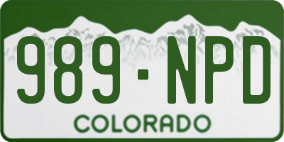 CO license plate 989NPD