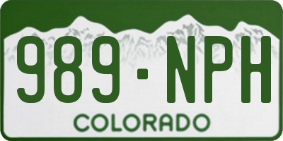 CO license plate 989NPH