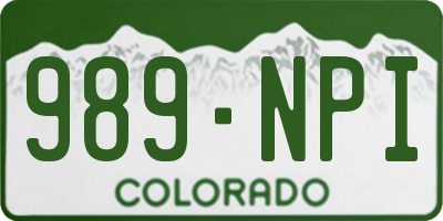 CO license plate 989NPI
