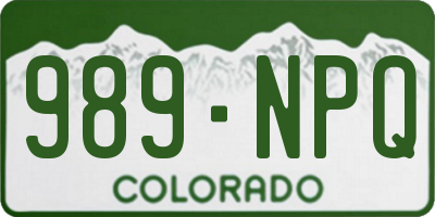 CO license plate 989NPQ