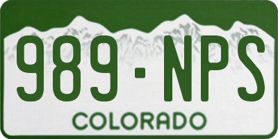 CO license plate 989NPS