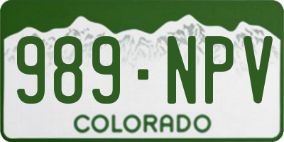 CO license plate 989NPV