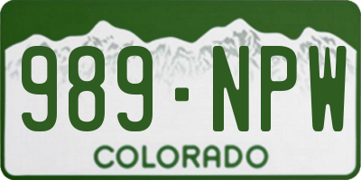 CO license plate 989NPW