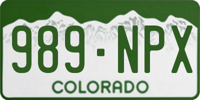 CO license plate 989NPX