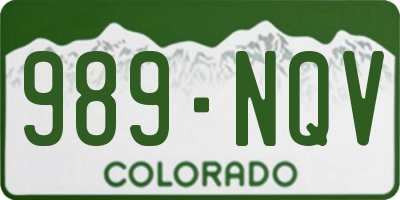 CO license plate 989NQV