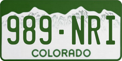 CO license plate 989NRI