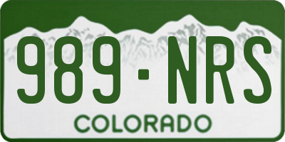 CO license plate 989NRS
