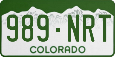 CO license plate 989NRT