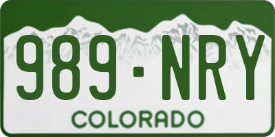 CO license plate 989NRY