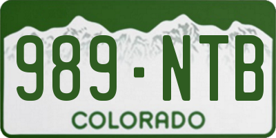 CO license plate 989NTB