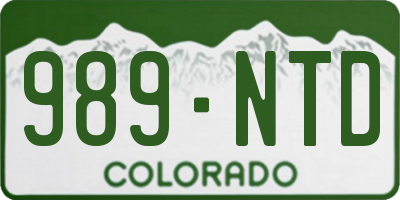 CO license plate 989NTD