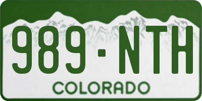 CO license plate 989NTH