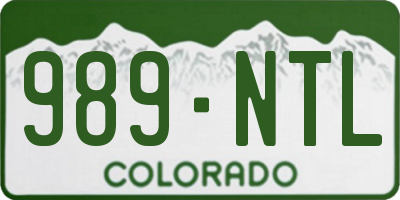 CO license plate 989NTL