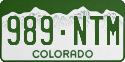 CO license plate 989NTM