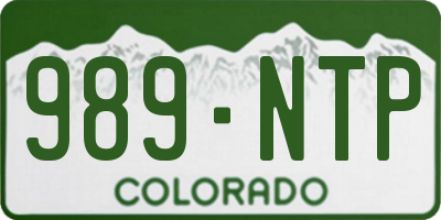 CO license plate 989NTP