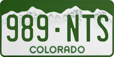 CO license plate 989NTS