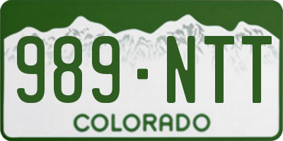 CO license plate 989NTT
