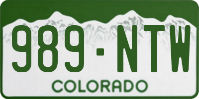 CO license plate 989NTW