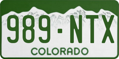 CO license plate 989NTX