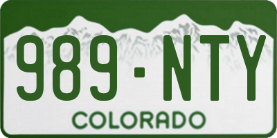 CO license plate 989NTY