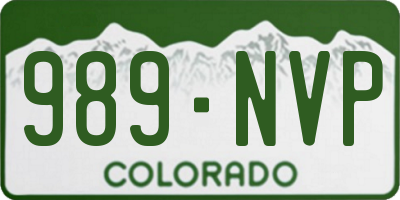 CO license plate 989NVP