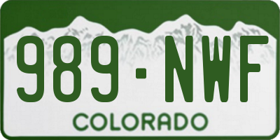 CO license plate 989NWF