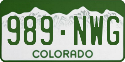 CO license plate 989NWG